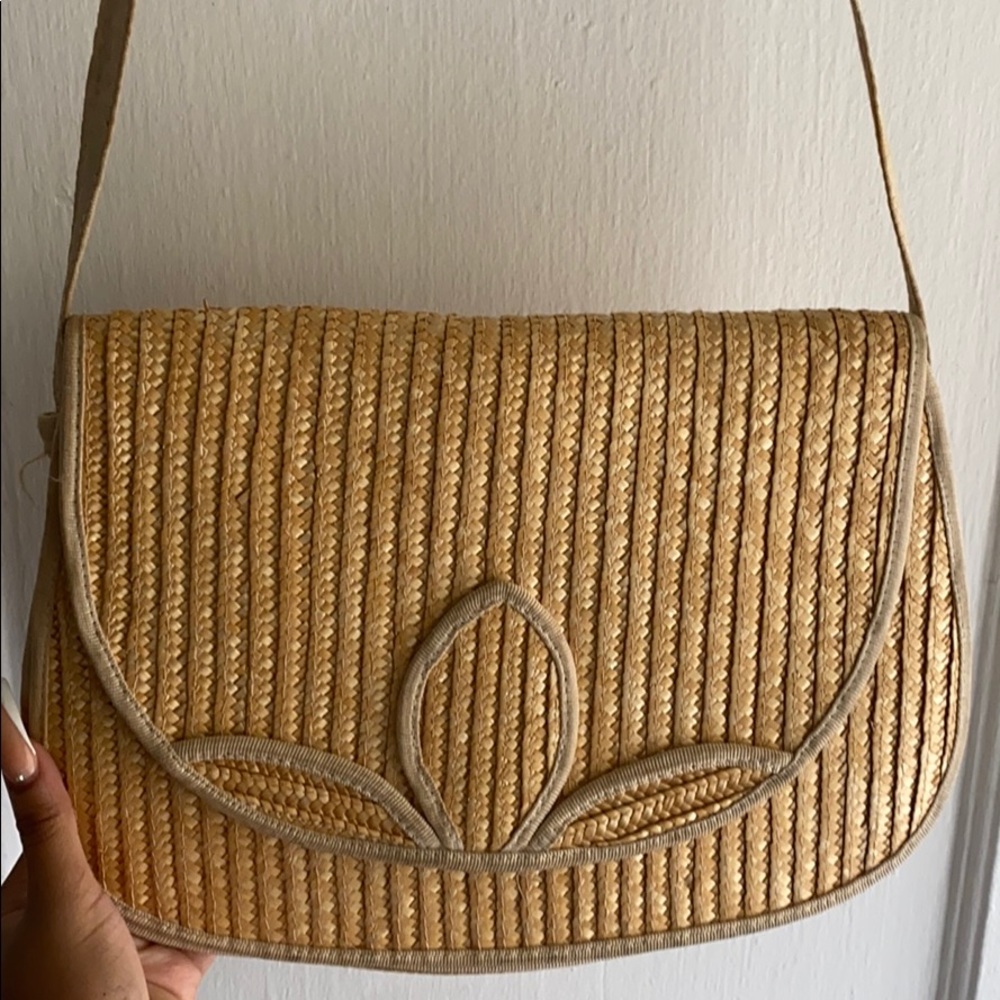 Beige beach bag